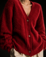Remona – Bequeme Kaschmir-Strickjacke in Rot