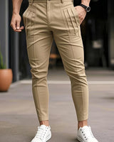 Altmann – Slim Fit Hose mit Bundfalten Und Eingrifftaschen in Aprikose