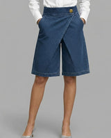 Berenice - Jeans-Wickel-Skort in Marineblau