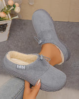 Damilya - Slip On Schuhe Aus Kunstwildleder Mit Fleecefutter Und Kordelzug in Grau