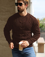 Bavon - Lässiger Gestreifter Pullover in Braun