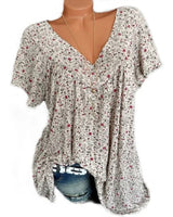 Sarita – Kurzärmelige Bluse Mit Blumenmuster in Weiß