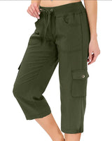 Mileni - Bequeme Caprihose Mit Hoher Taille Und Praktischen Taschen in Grün
