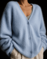 Remona – Bequeme Kaschmir-Strickjacke in Blau