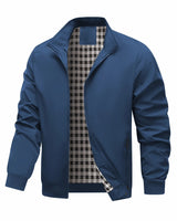 Charith - Lässige Langarm Jacke Mit Reißverschluss in Blau