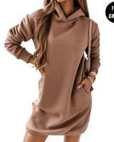 TESS – Herbst Kapuzenkleid in Braun