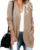 HANAE –  Long-cardigan mit retro-flair in Khaki
