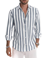 Roldan - Herren-Sommerhemd mit Streifenmuster in Hellblau
