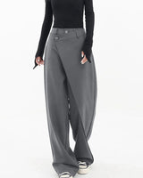 Nela – Hoch Taillierte Hose Mit Asymmetrischem Schnitt in Grau