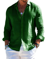 Félicien - Angenehmes langärmeliges Poloshirt in Grün