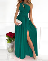 Jasmin - Stilvolles Maxikleid mit einem Träger für Damen in Grün