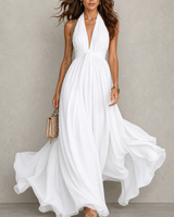 Olyra - Soft-Touch Maxi-Abendkleid in Weiß