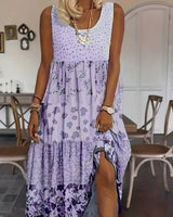 Nancy - Stilvolles Boho-Midikleid in Lila