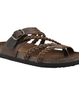 Petrona - Gepolsterte geflochtene Sandalen in Braun