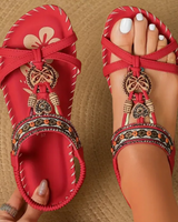 Flora | Sandalen Stil Ibiza, die Komfort und Eleganz vereinen in Rot