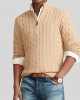 Herren-Pullover mit Rundhalsausschnitt - ACKLEY in Khaki