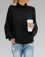 LUNA - KLASSISCHER SKANDINAVISCHER STRICKPULLOVER FÜR FRAUEN in Schwarz