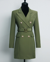 Stilvolles Einfarbiges Blazer-Kleid - Celeste in Dunkelgrün