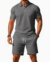 Aldrin - Trendiges Polo- und Short-Set für Männer in Grau
