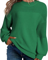 Neva - Damen-Strickpullover – Weicher Oversize-Pullover im Minimalistischen Stil in Grün