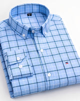 Nikolas - Elegantes Herrenshirt mit Karomuster in Hellblau
