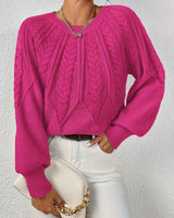 SAVINA – Strickweste mit floralem Muster in Rosa