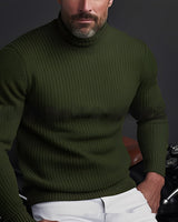Richard - Warmer, komfortabler Herren-Rollkragenpullover in Grün