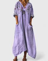 Chathumi - Elegantes Kleid Mit Aufdruck in Lila