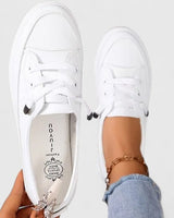 Julia | Damen Frühlings Klassische Schnürsneaker in Weiß