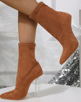 Rosalee | Neu Crystal Heel Stiefel in Braun