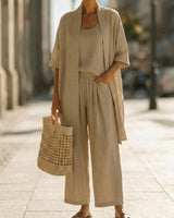 Rilara - dreiteiliges Loungewear-Set in Khaki