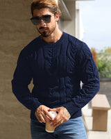 Bavon - Lässiger Gestreifter Pullover in Marineblau