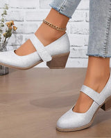 Eliane  | Pailletten Pumps mit mittlerem Absatz in Silber