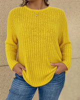 Katiya - Lässiger Locker Sitzender Pullover Mit Langen Ärmeln in Gelb