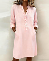 Dorelle - Luftiges Rüschen-Shirtkleid aus Leinen-Mix in Pink