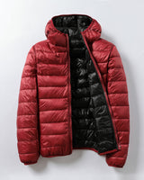 Leichte und thermische Pufferjacke Unisex - Nordika in Rot mit Schwarz