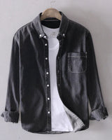 Piero™ | Premium Denim Hemd in Schwarz