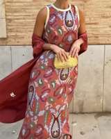 Delly - Bohemian Stil Zweiteiliges Kleid in Weinrot