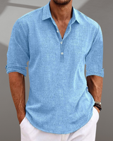 Vito | Leinenhemd in Blau