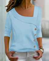 Marlene | Langärmelige Damenbluse in Hellblau