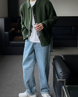 RAYDEN – DER SLIM-FIT-CARDIGAN IM STREETWEAR-LOOK FÜR MODERNE MÄNNER in Grün