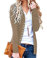 Damen nan Feinstrick-Cardigan mit dekorativen Metallknöpfen und schmaler Silhouette Drune in Khaki