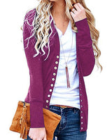 Damen nan Feinstrick-Cardigan mit dekorativen Metallknöpfen und schmaler Silhouette Drune in Violett