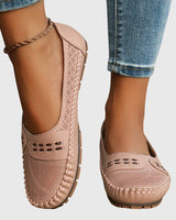 Petra | Damen Frühlings Perforierte Lässige Loafer in Hellrosa