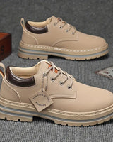 TRAVOR – Klassische Schnürschuhe Mit Runder Zehen in Beige