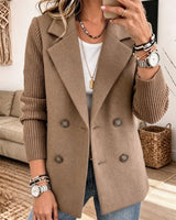 Winchell - Stylische Herbst Jacke Mit Gestrickten Ärmeln in Braun
