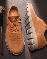 Herren Freizeitschuhe | Ultra-bequem & Atmungsaktiv | Flexible Laufsohle in Karamel