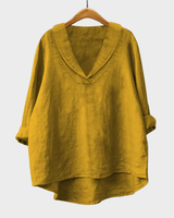 Annika | Oversized Leinen-Bluse in Gelb