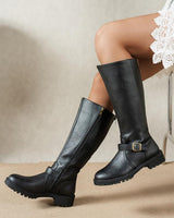 ELSIE | Elegante Damenstiefel mit niedrigem Absatz in Schwarz