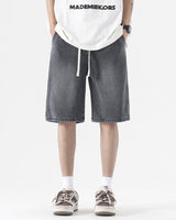 Gewaschene Denim-Shorts für Männer mit Baggy-Style - Matias in Schwarz